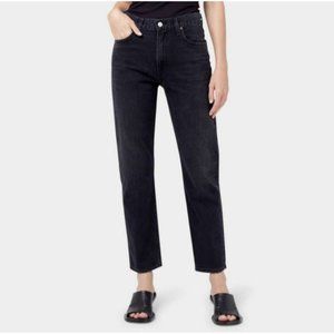 ELIZABETH AND JAMES The Vintage Straight Size 12 Black Cropped HI-Rise Jeans